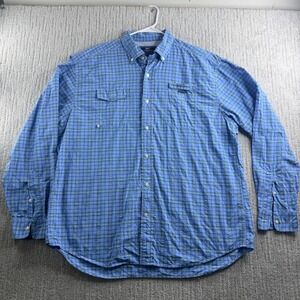 Vineyard Vines Harbor Shirt Mens XL Blue Plaid Performance Fishing Button Down